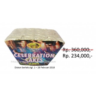Promo Kembang Api Celebration Cake 1.0 inch 36 Shots Kipas - GE6637